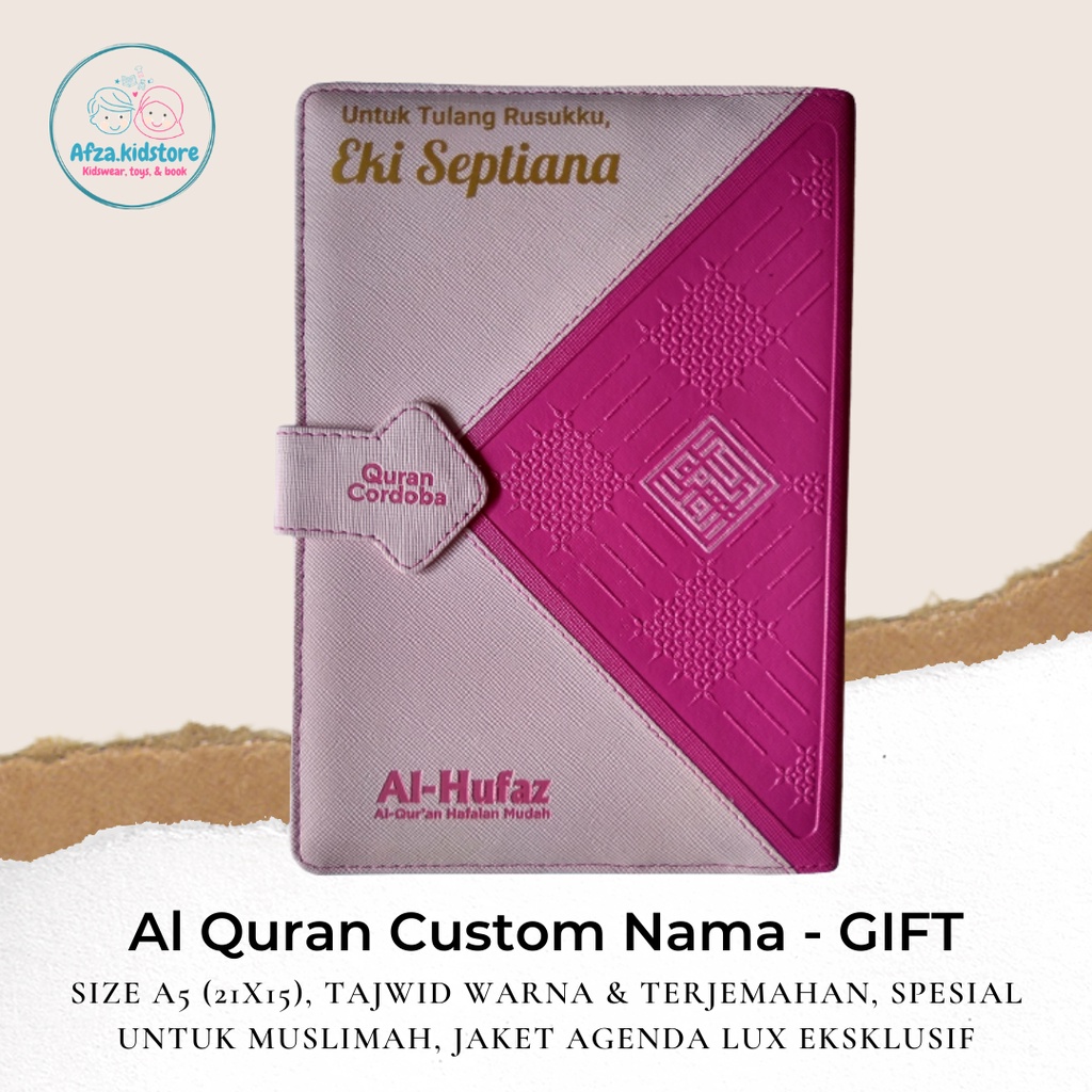 AlQuran Custom Nama Al Quran Terjemah Al Quran Tajwid Hampers Mahar AlQuran Hafalan - AlQuran Wanita
