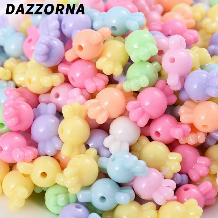 ISI 20PC MANIK MOTE AKRILIK CANDY PASTEL BAHAN KERAJINAN TANGAN DIY CANTIK BERKUALITAS