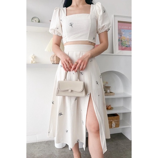 Ready Brand New OUDRE Ansim Set in White sz S/M