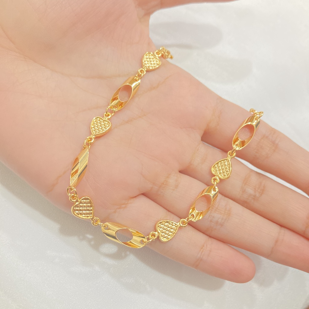 Gelang Tangan Rantai Lapis Emas Aksesoris Fashion