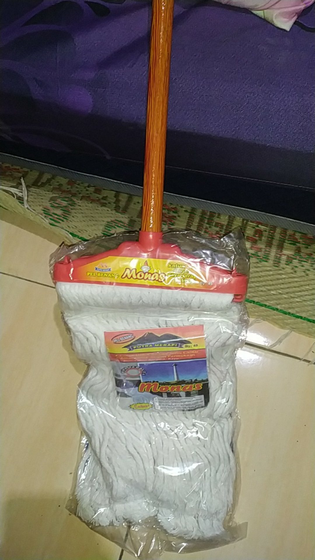 Pel Lantai Jepit Amerika Kain Katun Pel Lantai Gagang