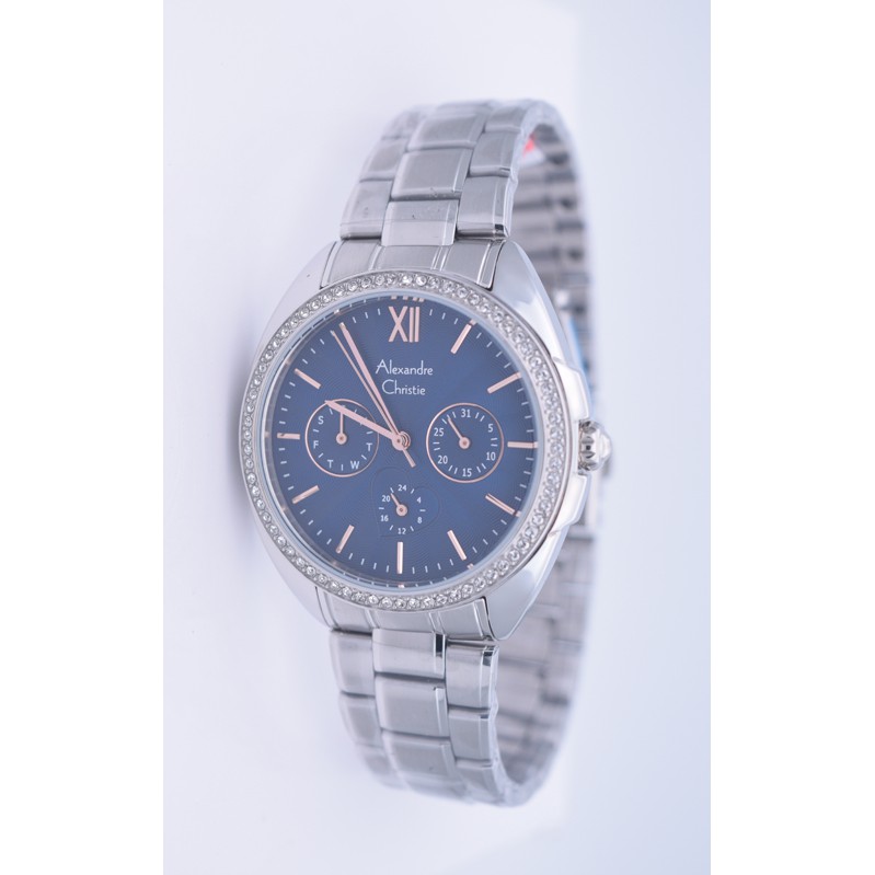 Jam  Tangan Wanita Alexandre Christie Ac 2695 Silver Blue Original