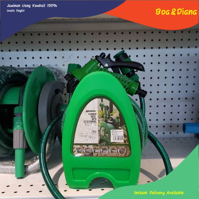 KRISBOW - MINI HOSE REEL 10M / ROLL SELANG TAMAN AIR PORTABLE / KRISBOW HEAD + ROLL SELANG AIR 10MTR