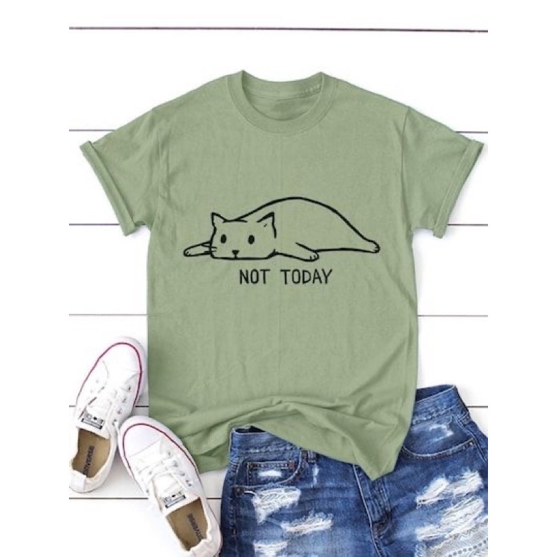 KAOS PENDEK NOT TODAY SIZE S - XXXL (UNISEX - BISA UNTUK CEWE &amp; COWO)