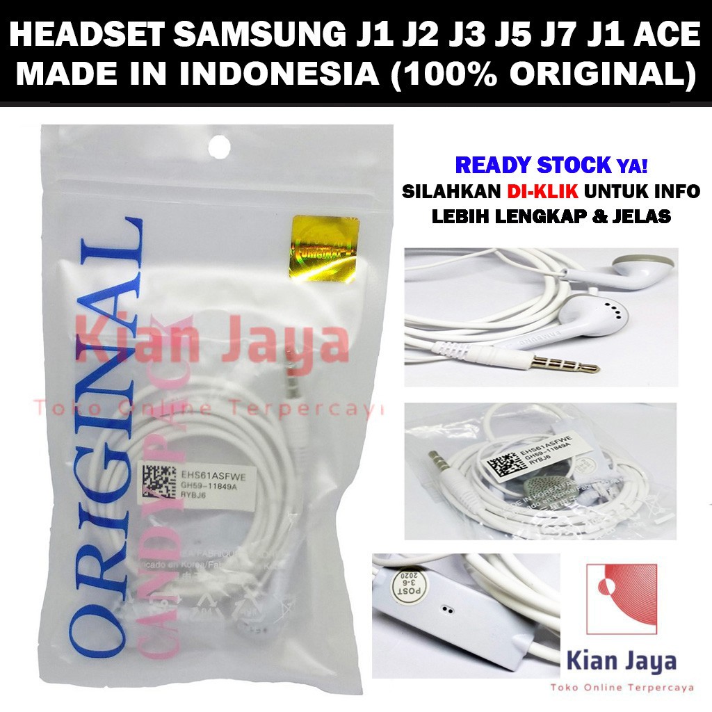 [Garansi 100% Ori] Headset Galaxy J1 J2 J3 J5 J7 Ace A50 A52 M20 HS330 Made In Indonesia, Korea, Vietnam, China Ori Handsfree, Earphone, Smule