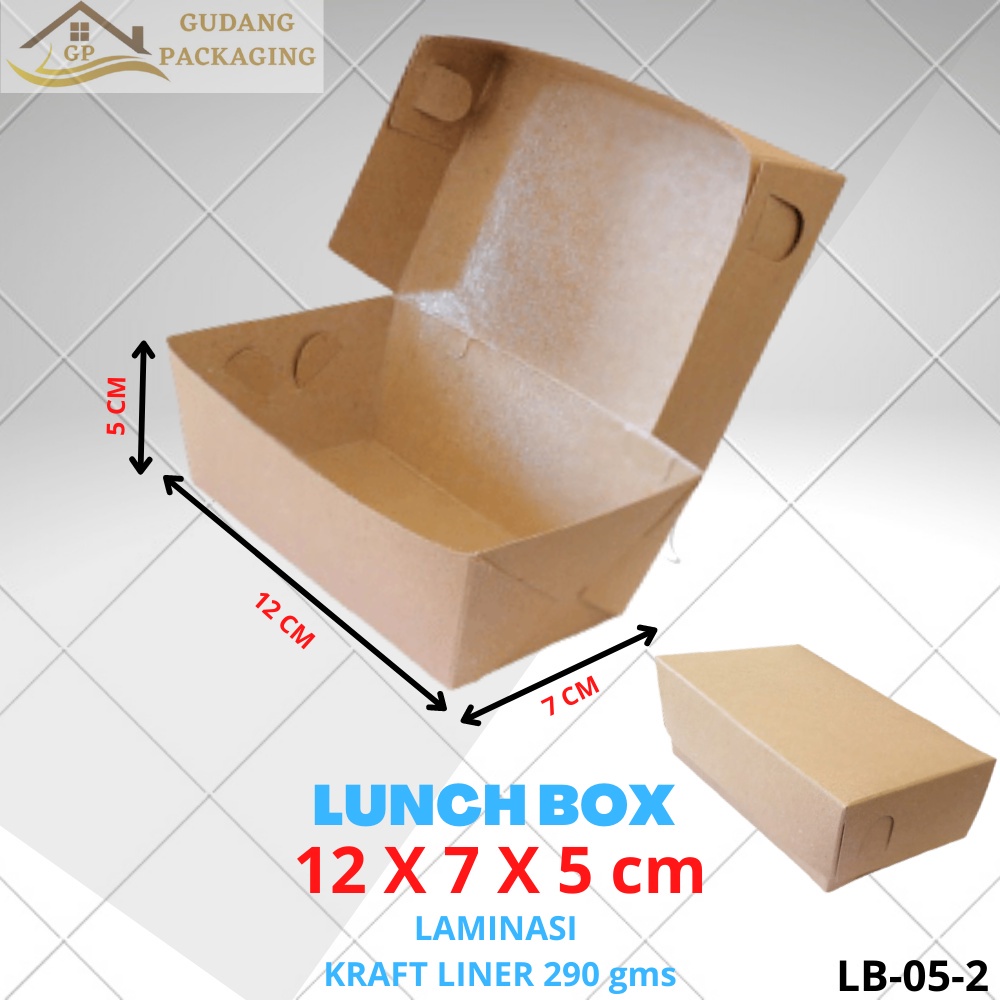 KARDUS KARTON DUS LUNCH BOX MAKANAN NASI MIE BUBUR AYAM SNACK LAMINASI 12x7x5 cm 290 gms LB-05-02