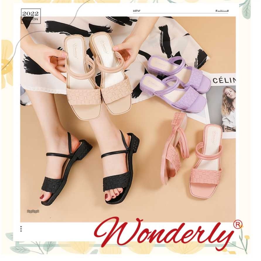 713-2 [WONDERLY] Sandal Wedges Jelly Wanita | Sendal Selop Karet | Sepatu Tali Kepang | Sepatu Tali Rajut | Sandal Kondangan | Sandal Wedges Kondangan