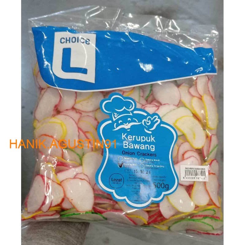 

Choice L Kerupuk Bawang Bibir 500gr