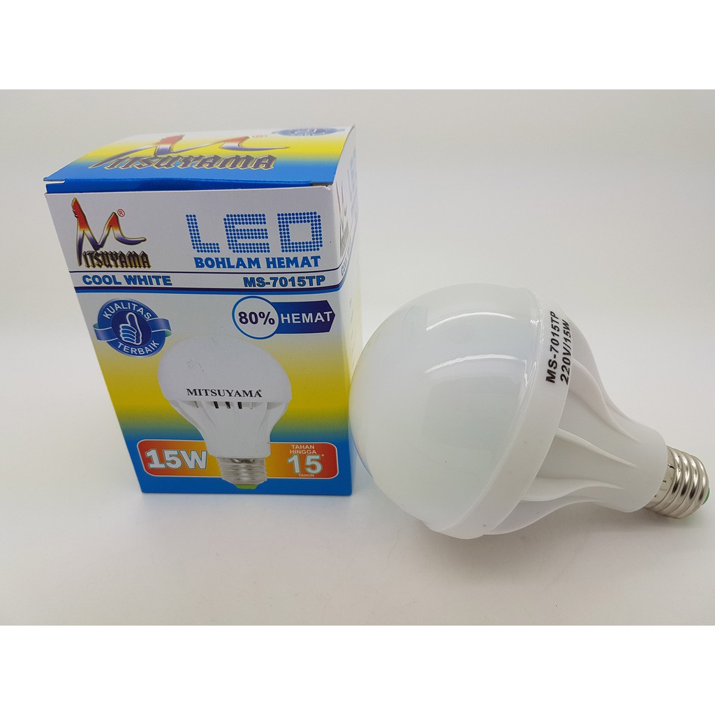 Lampu LED 15 watt Merk MITSUYAMA Cahaya putih 900 lumen