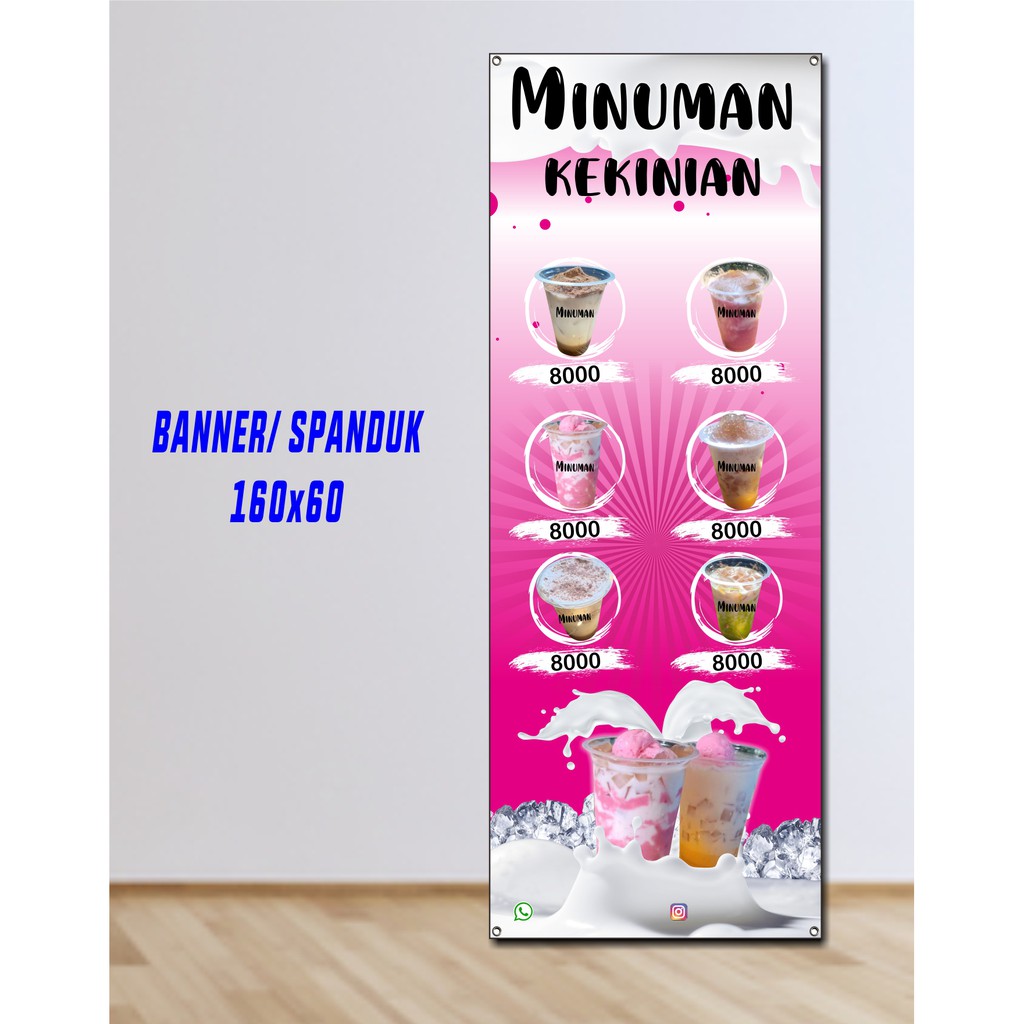 Jual Cetak Banner Spanduk Backdrop Minuman Free Desain Minuman Shopee Indonesia 6845