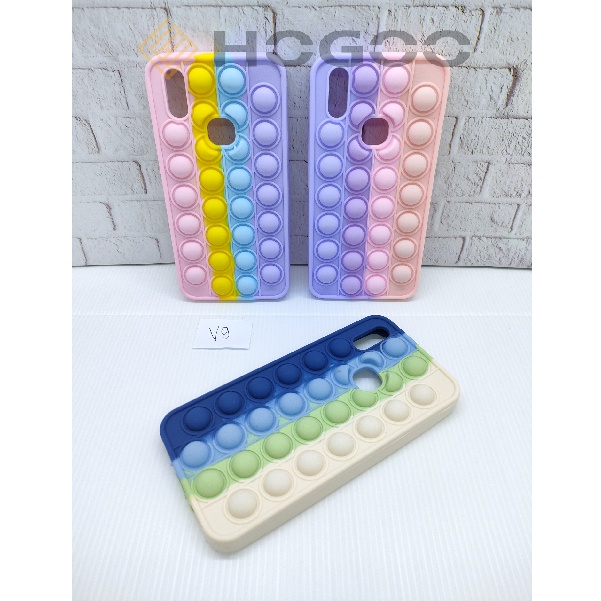 HOGOO CASE POP IT SILICONE VIVO FOR Y51 2020 Y51S Y85 Y53S Y66 Y67 - CASE PENGHILANG STRESS PUSH IT BUBBLE CASE RAINBOW