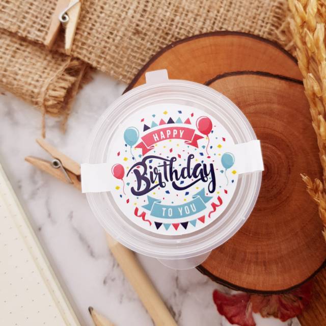 [Sticker Party] Stiker Happy Birthday Ultah Lingkaran Sealer Amplop Undangan Invitation Hadiah