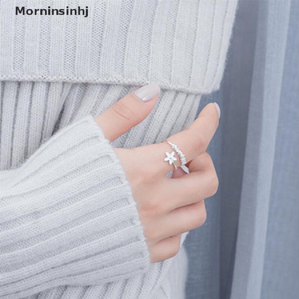 Cincin Model Terbuka Desain Bunga Gaya Korea Untuk Wanita