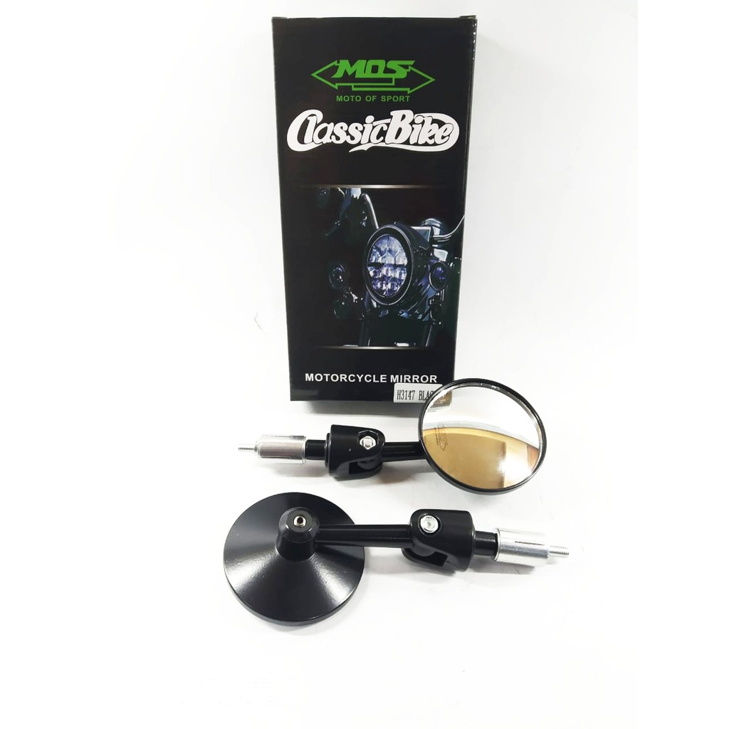 SPION MOTOR JAPSTYLE CUSTOM JALU BULAT HITAM KACA CEMBUNG