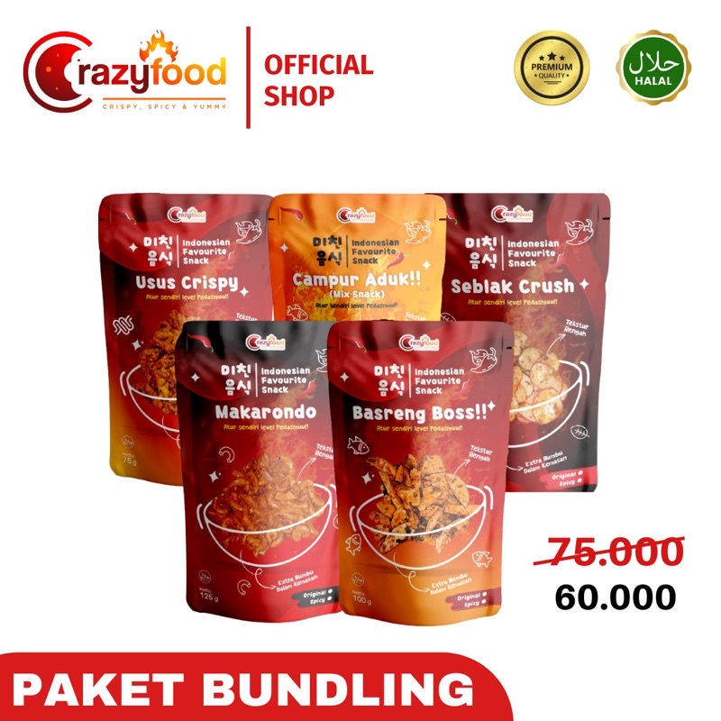 

Crazyfood - Paket Bundling Crazy Food Paket Reseller Bebas Mix