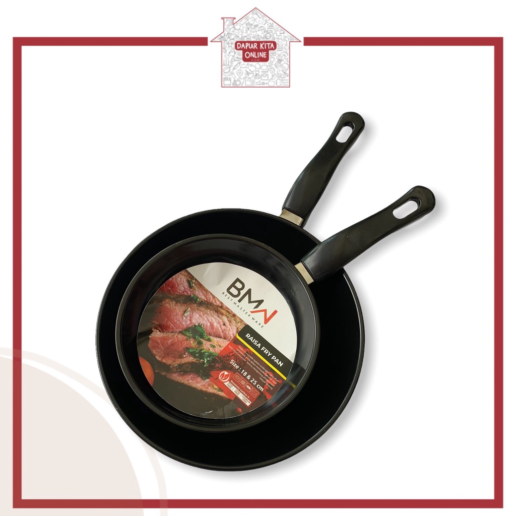 Gardenglories Frypan 1 Set (Isi 2 Pcs) Raisa Fp-Pas Bmw / Teflon Set Diameter 18 Cm Dan 25 Cm /