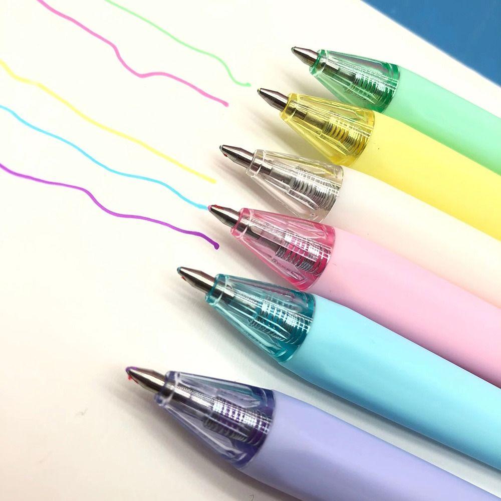 Nanas 6PCS /Set Stabilo Pen Set Warna Permen Perlengkapan Kantor Sekolah Alat Tulis Graffiti Press Type Color Pen