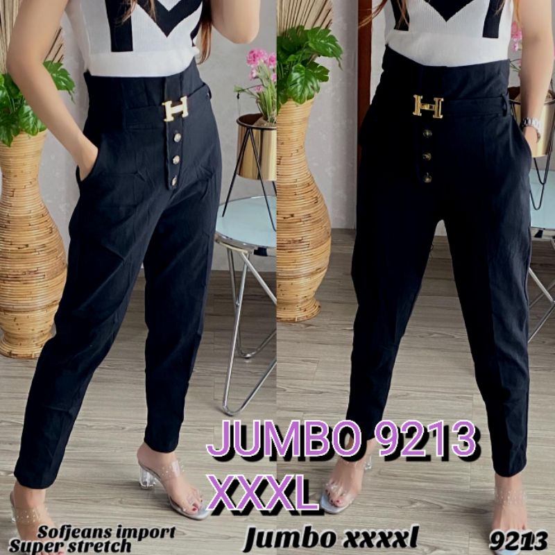 CELANA WANITA SOFT JEANS STRETCH IMPORT JUMBO 9213