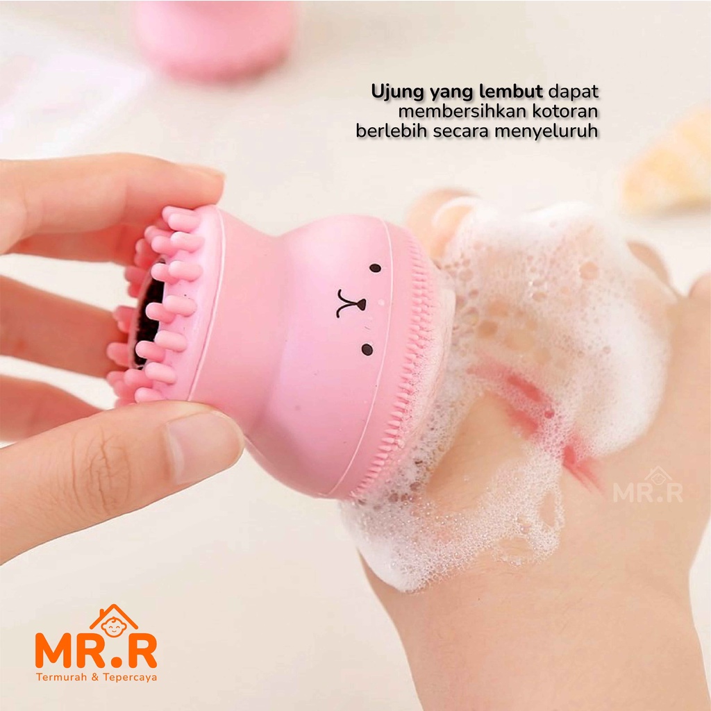 Alat Pembersih Wajah Muka Sikat Pembersih Wajah Muka Gurita Spons Silikon Pembersih Sponge Cuci Muka