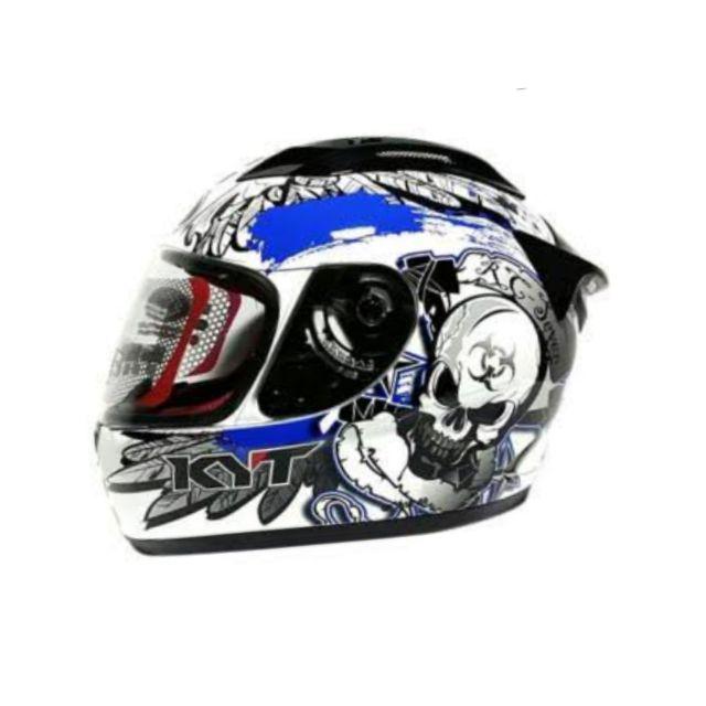 Helm KYT fullface KYT RC7 RC seven motif-#13 white/blue