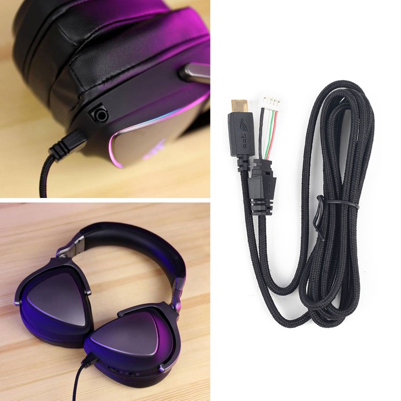 Bt Headphone Kabel Line Untuk ROG Untuk Delta USB-C Aksesoris Headset Gaming Hitam