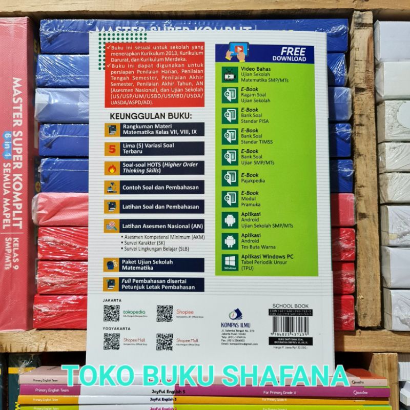 Buku Sakti Bank Soal Matematika SMP Kelas 7 8 9 / 1 2 3 Kompas Ilmu Original