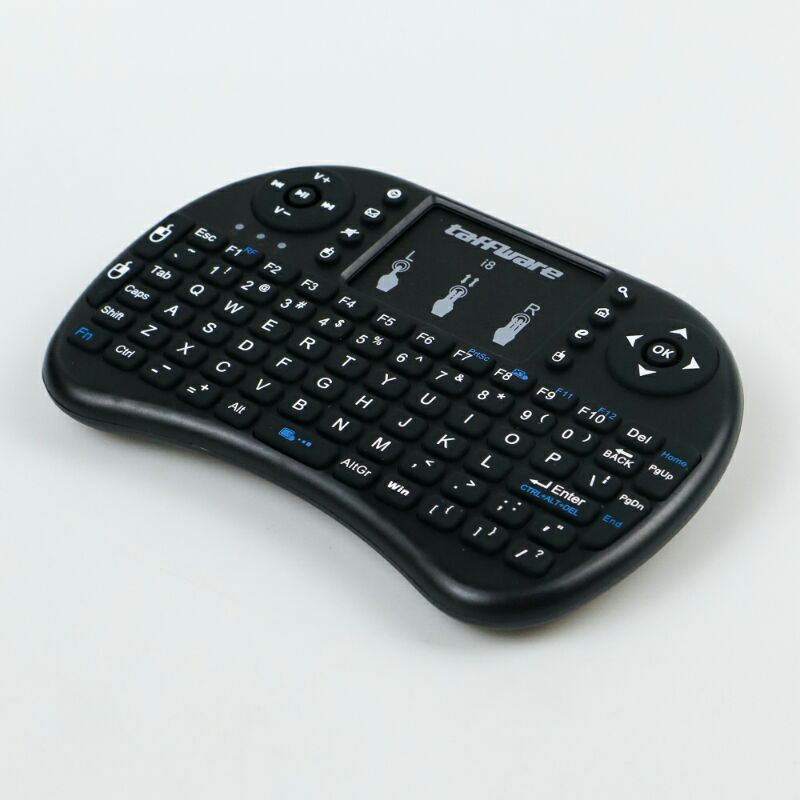 Mini Keyboard Wireless 2.4 GHz With Touch Pad &amp; Fungsi Mouse i8 Black