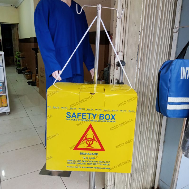 Safety Box 12,5 Liter Biohazard Container Tempat Sampah Medis