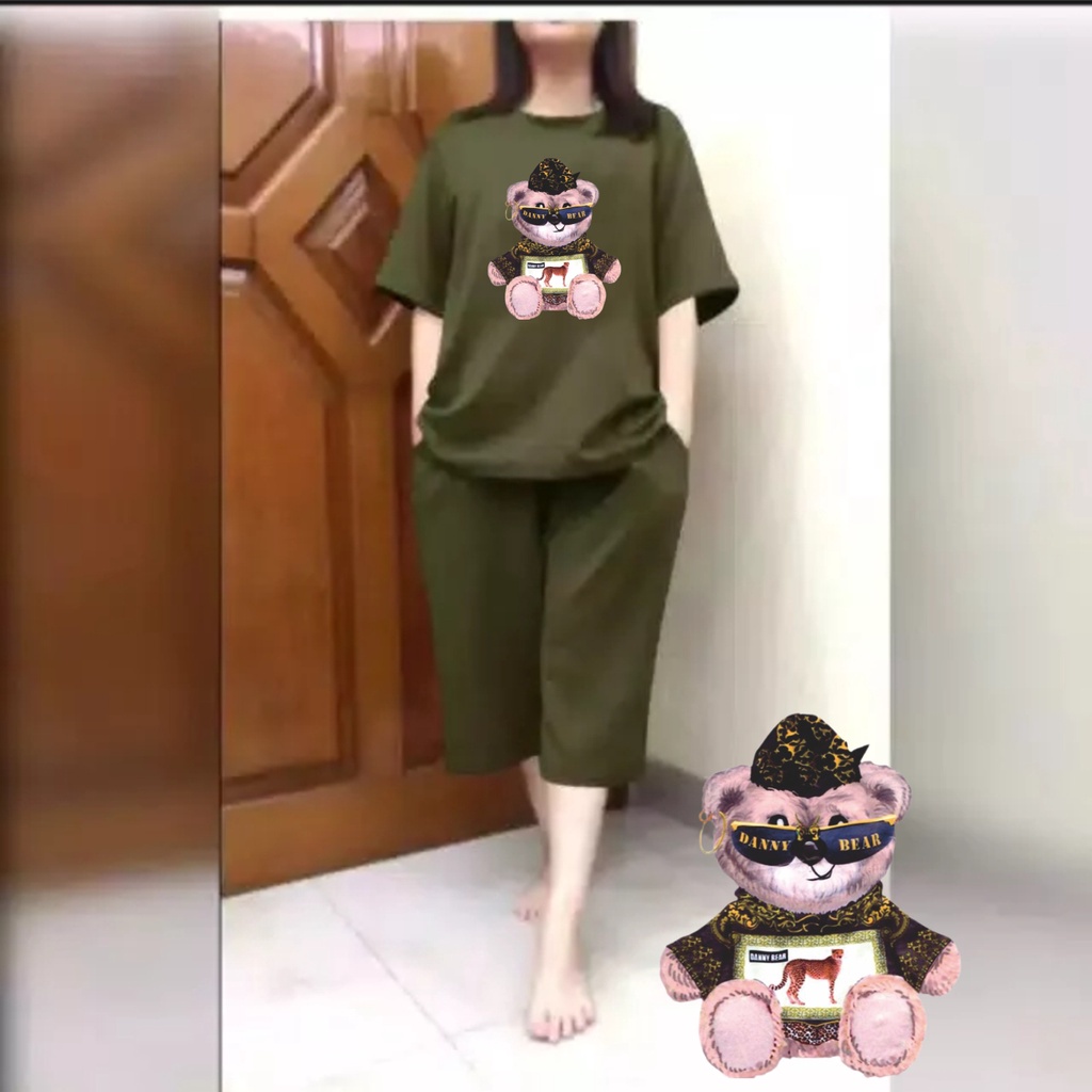 Setelan Jumbo Wanita + Celana Kulot 3/4 Atasan Big Size LD 120 Teddy Kcamata