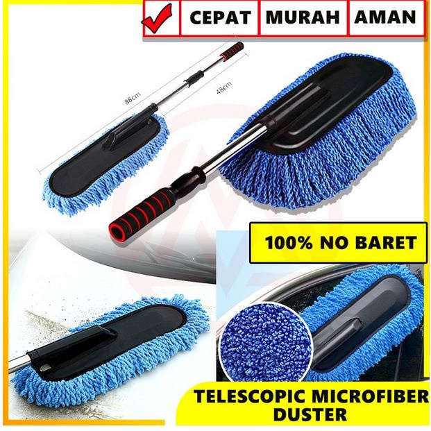 KEMOCING KEMOCENG TELESCOPIC Mobil Microfiber Sulak Duster Pembersih Debu Panjang Pendek teleskopik teleskopic