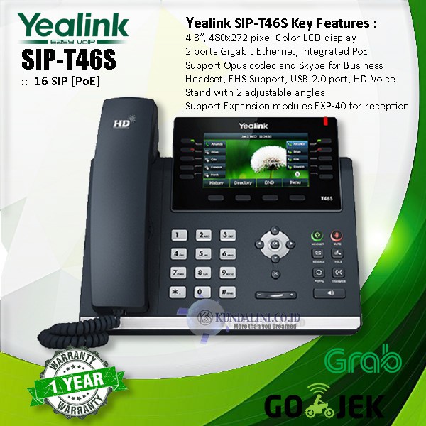 Yealink SIP-T46S Ultra-elegant Gigabit IP Phone | Shopee Indonesia