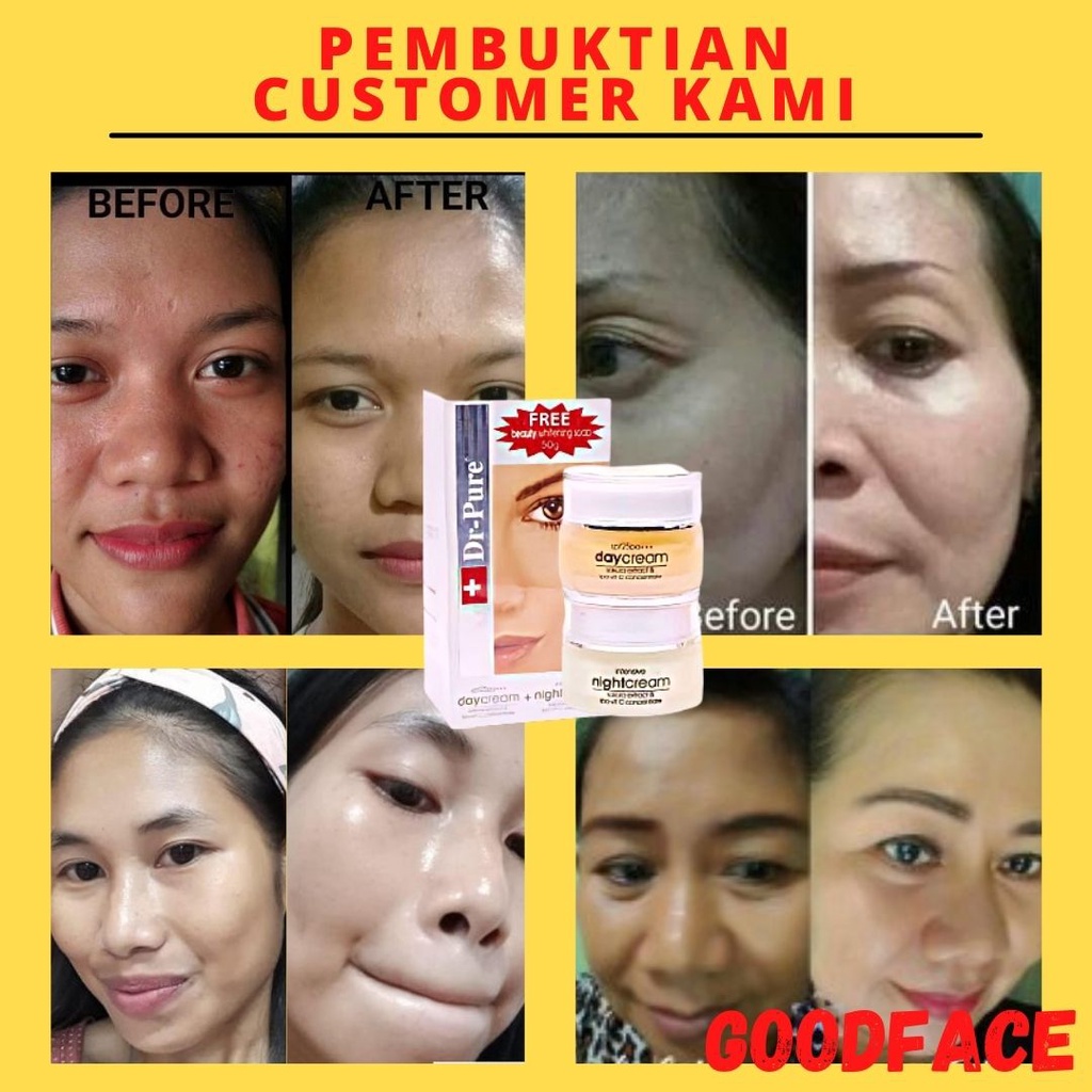 DR PURE WHITENING CREAM DAY &amp; NIGHT JUAL TERPISAH CREAM PEMUTIH WAJAH PEMBERSIH WAJAH KRIM GLOWING PERAWATAN KECANTIKAN