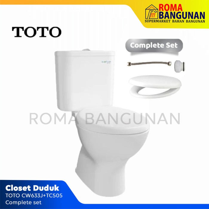 Toto Closet / Kloset / Toilet Duduk Cw633J Sw633Jp / Cw 633 J Sw 633 Jp White