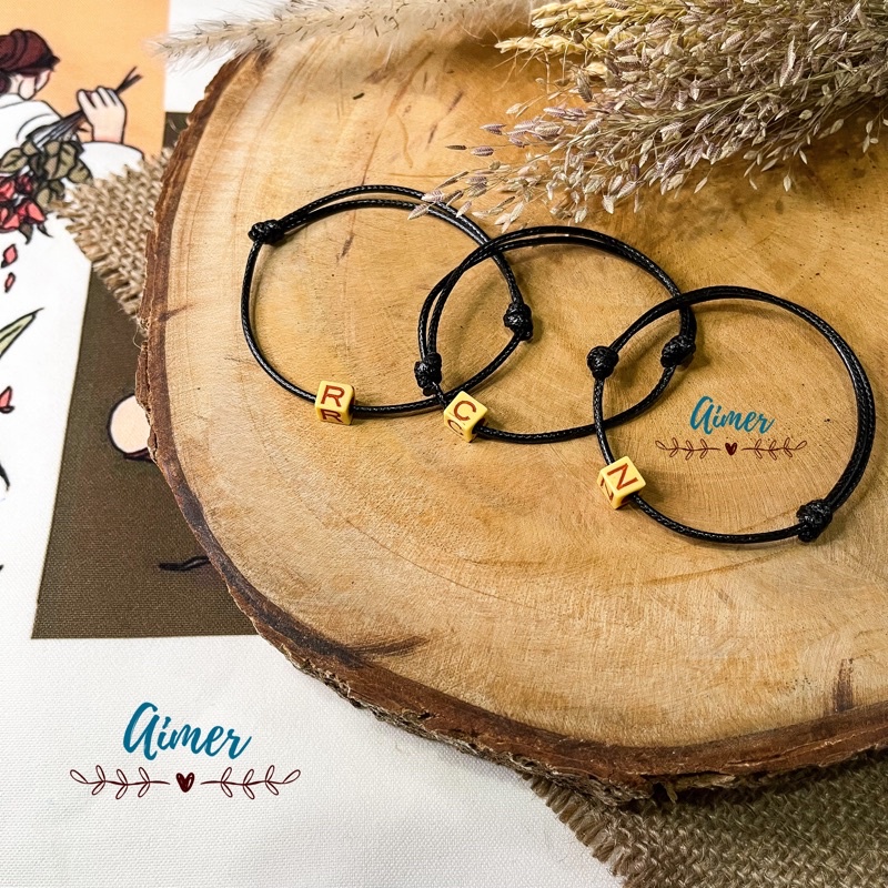 Gelang huruf Inisial / Gelang Persahabatan / Gelang Pasangan / Gelang couple