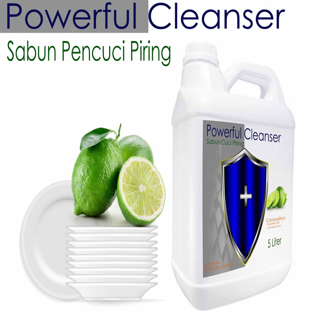 Sabun Cuci Piring cair power cleanser  250ml, 500ml, 1 Liter dan 5 Liter wangi Nipis segar Powerful Cleanser baru By Oke Sabuny sudah ada izin edar resmi by Oke sabun suplayer