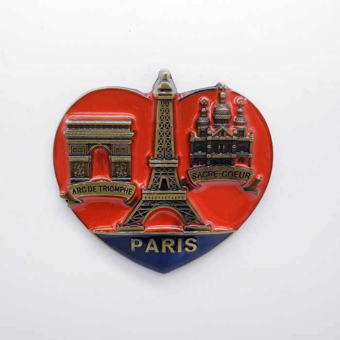 3D LOGAM Souvenir Negara magnet Kulkas Tempelan BIG HEART Paris City