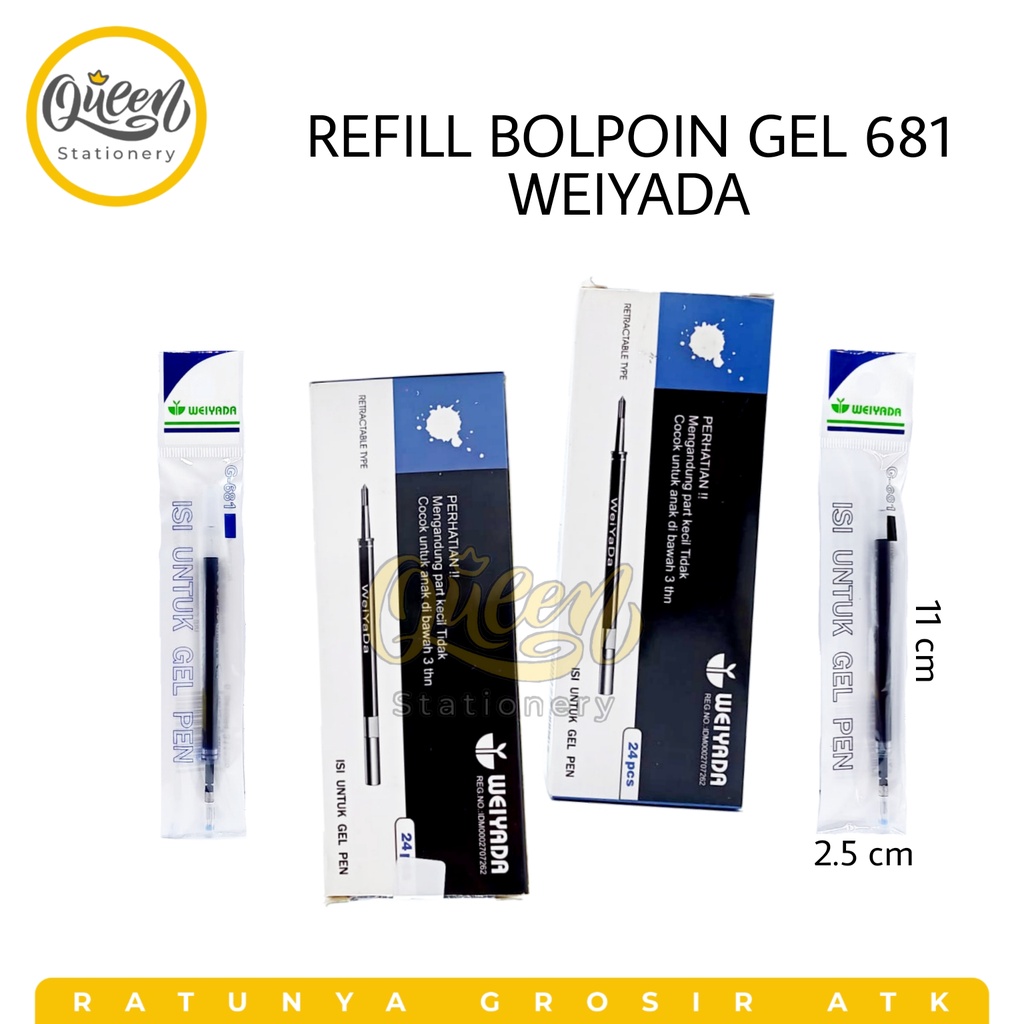 

1 PCS REFILL BOLPEN GEL 681 WEIYADA / ISI PULPEN / ISI ULANG BALLPOINT