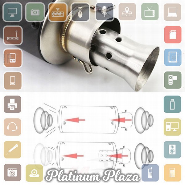 ESPEEDER Peredam Knalpot Motor Universal Exhaust Muffler DB Killer Silencer 51mm - E`3A8RVG-- Silver