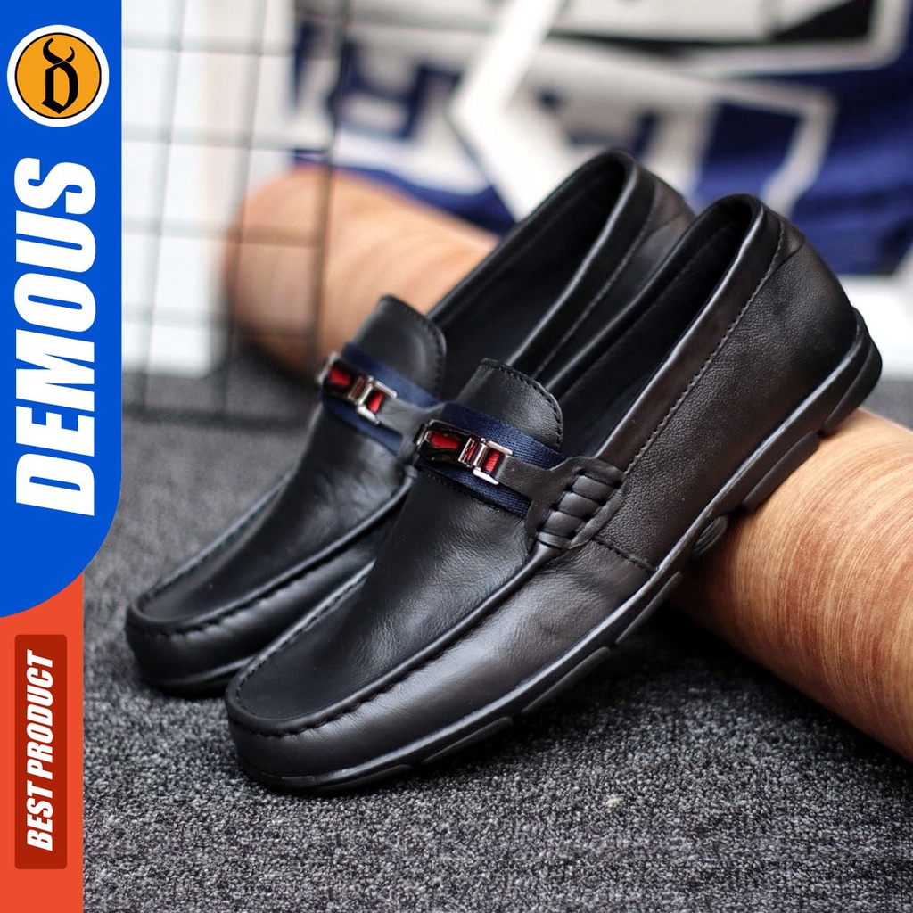 DEMOUS Noctice - Sepatu Formal Pria Pantofel Kulit Asli