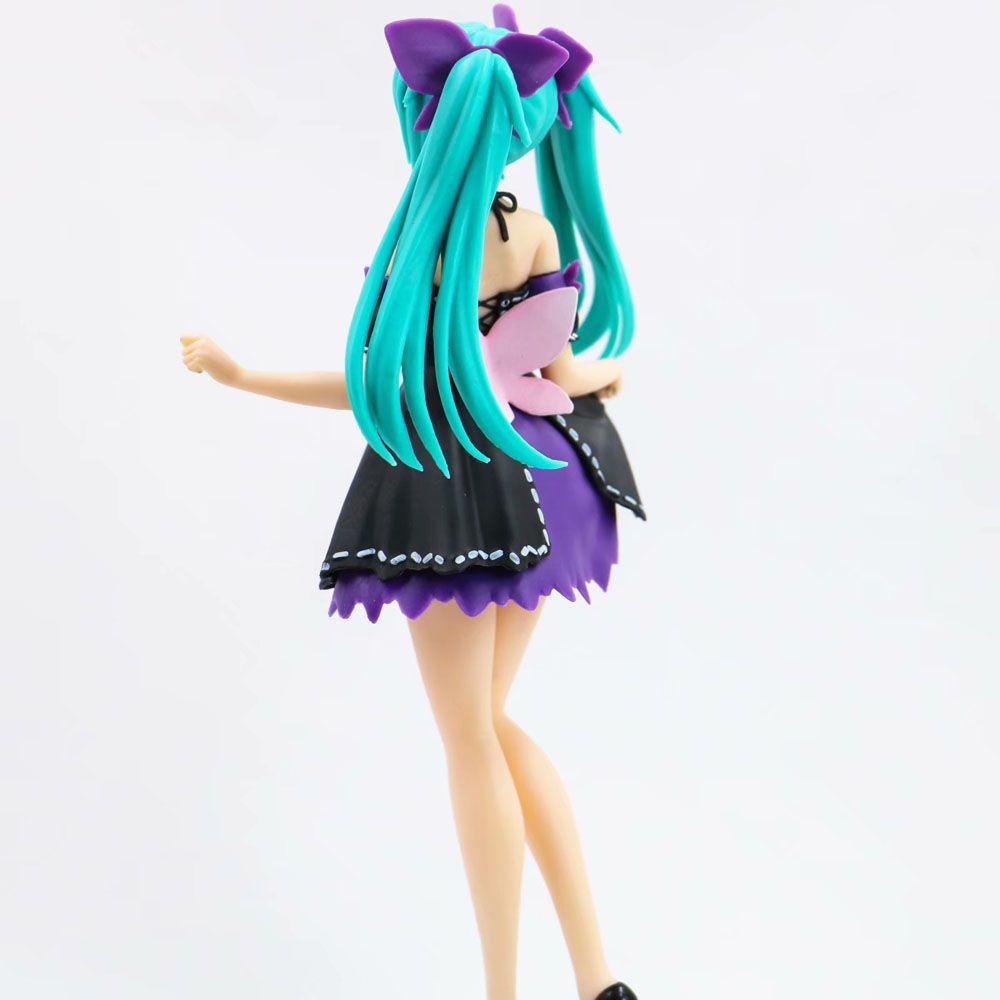 Lanfy Miku Hatsune Action Figure Anime Miku Hatsune Collection Model Baju Hitam Miniatur