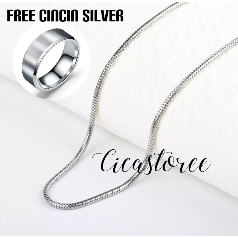 Kalung Bulat Silver Free Cincin perak/kalung free cincin