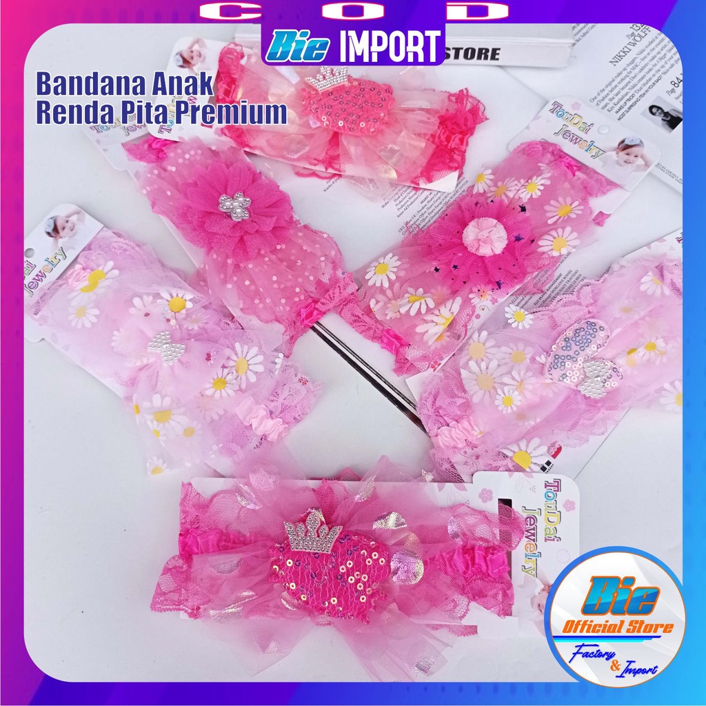 Bandana Anak Korea Renda Karakter Premium Impor Best Seller