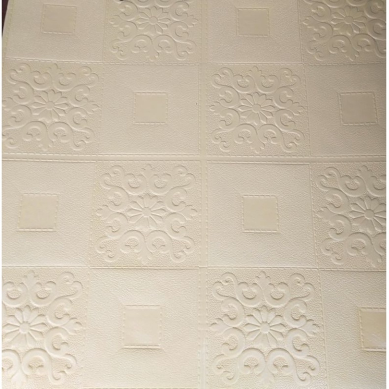 WALLPAPER DINDING 3D MOTIF BATIK VARIAN WARNA 70x70cm-R1B-7(KREM)