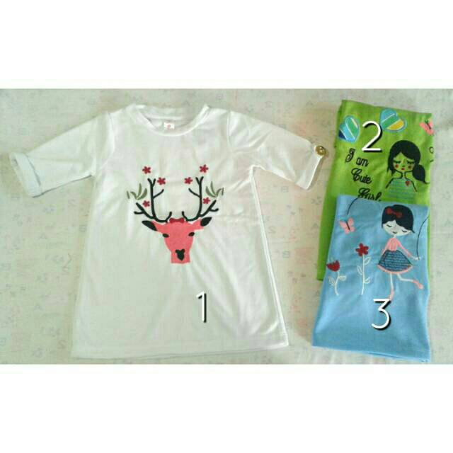 TUNIK BORDIR ANAK PEREMPUAN/ KAOS BORDIR/ TUNIK LUCU