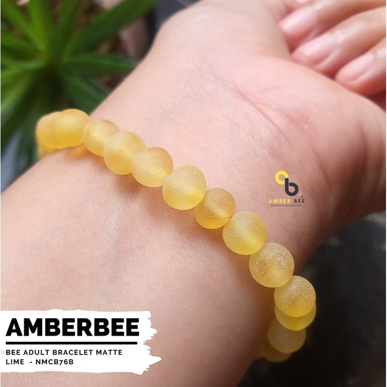 Gelang Amber Dewasa Premium Strechy Lime ABML76 By Amber Bee