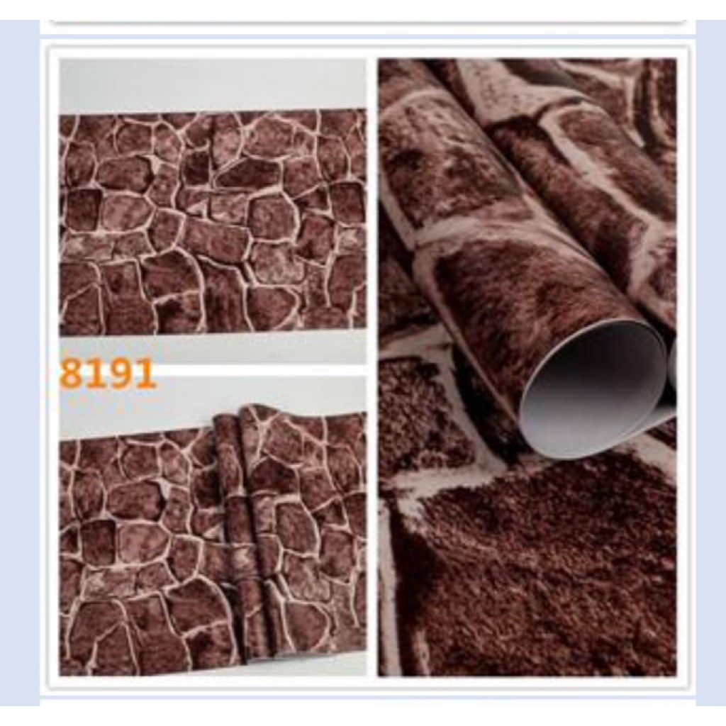 Wallpaper Dinding / Wallpaper Sticker Batu Alam Abu Pipih