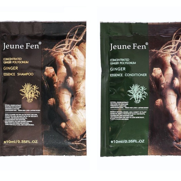 JEUNE FEN Ginger Shampoo And Conditioner 1Set @10Ml - Anti Rambut Rontok, Anti Ketombe Rambut Rusak