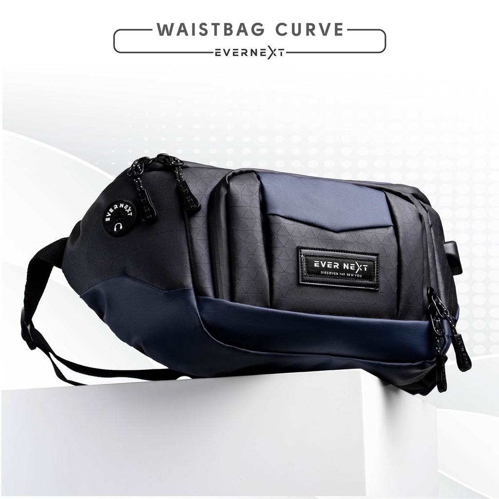 Tas Bahu Pria CURVE Tas Selmepang Pria Anti Air Waist Bag Cowok Waterproof Kuliah Kerja Kampus Kantor COD Premium