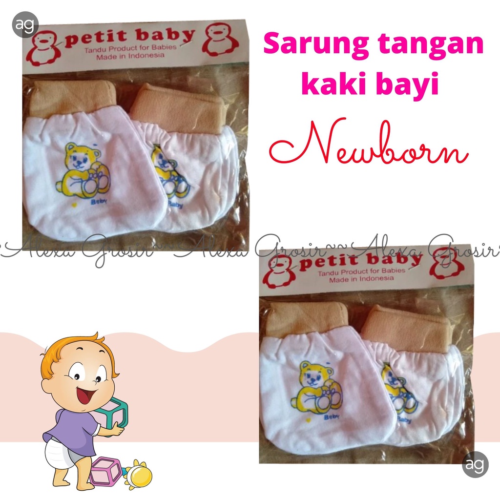 12 PCS Sarung tangan kaki bayi newborn / Sarung Tangan Bayi FUNNY KIDS PUTIH