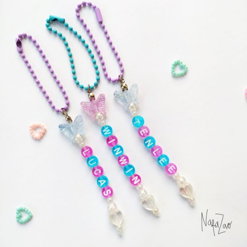 Beads keychain manik custom / keyring gantungan kunci / gantungan handphone /phone hook phone strap 